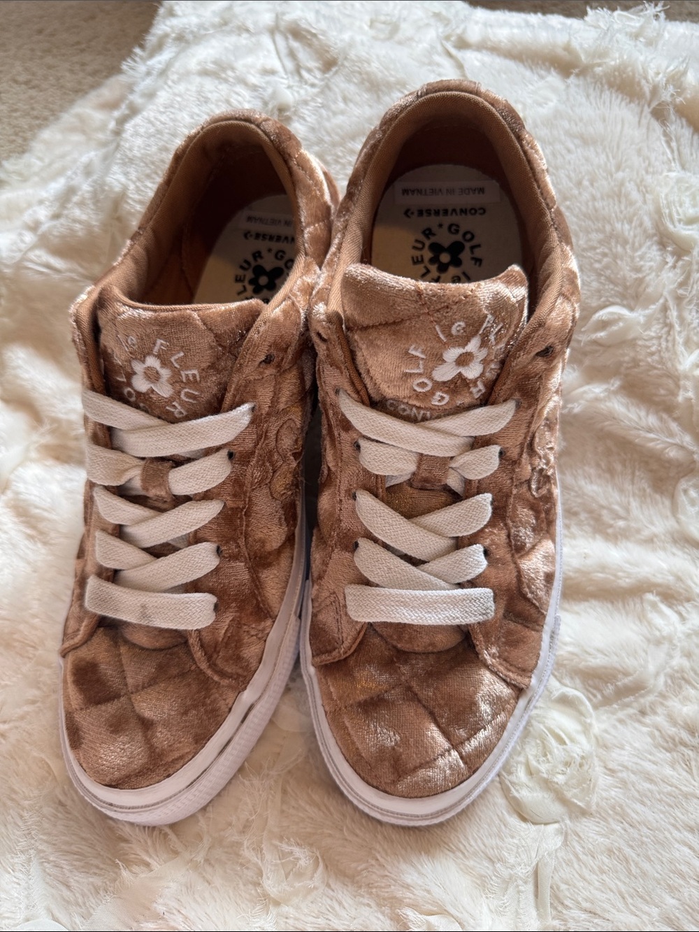 BNWOT Golf Le Fleur x Converse “Brown Sugar” Velvet Low-Top Sneakers